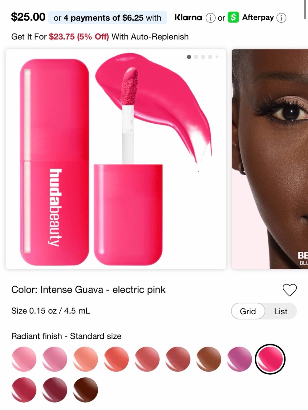 HUDA BEAUTY Liquid Matte Lipstick — Intense Guava (Electric Pink)